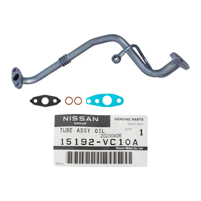 Genuine Turbo Charger Oil Feed & Return Pipe With Gaskets For Nissan Patrol GU ZD30 3.0L Fits Early DI 2000-2002