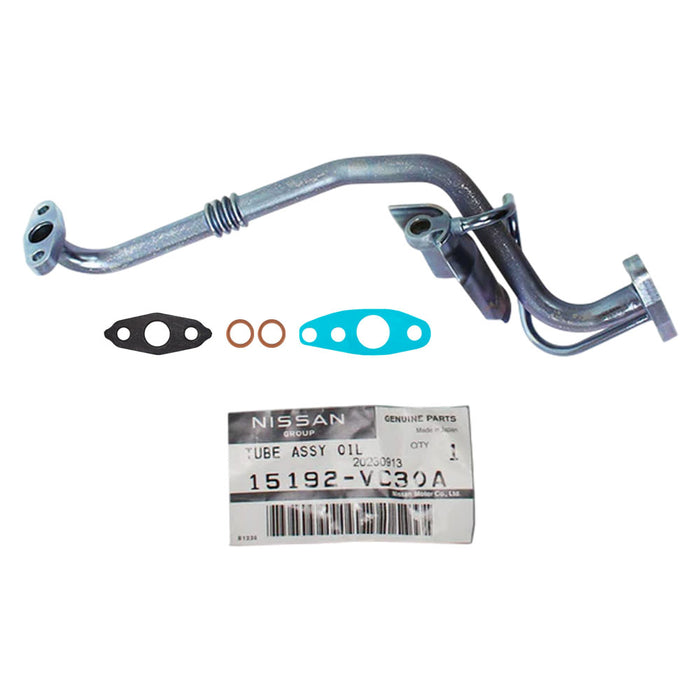 Genuine Turbo Charger Oil Feed & Return Pipe With Gaskets For Nissan Patrol GU ZD30 3.0L Fits Late DI 01/2002-12/2006