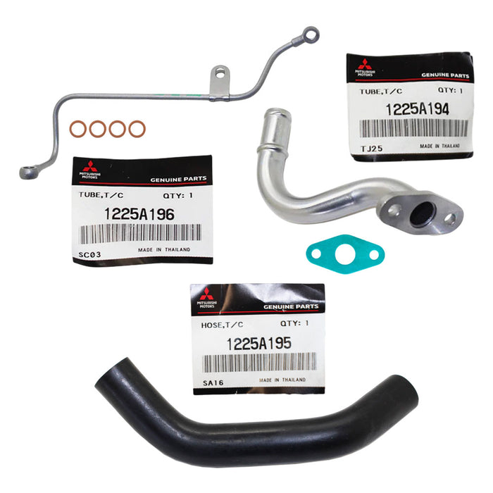 Genuine Turbo Charger Oil Feed, Return Pipe & Return Hose With Gaskets For Mitsubishi Challenger/Triton MN 4D56 2.5L