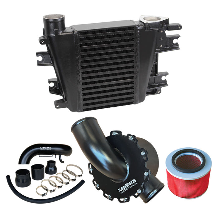 Upgrade Aluminium Intercooler, Airbox and Piping Kit For Nissan Patrol ZD30 3.0L Direct Injection 2000-2007