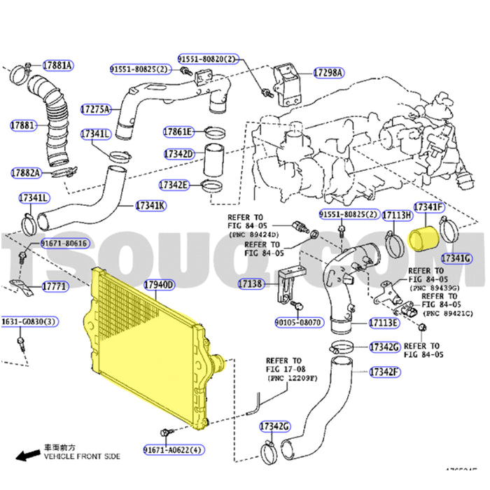 Intercooler & Hoses For Toyota LandCruiser Prado 1KD-FTV 3.0L