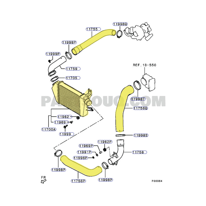 Intercooler & Hoses For Mitsubishi Triton MN 4D56 2.5L