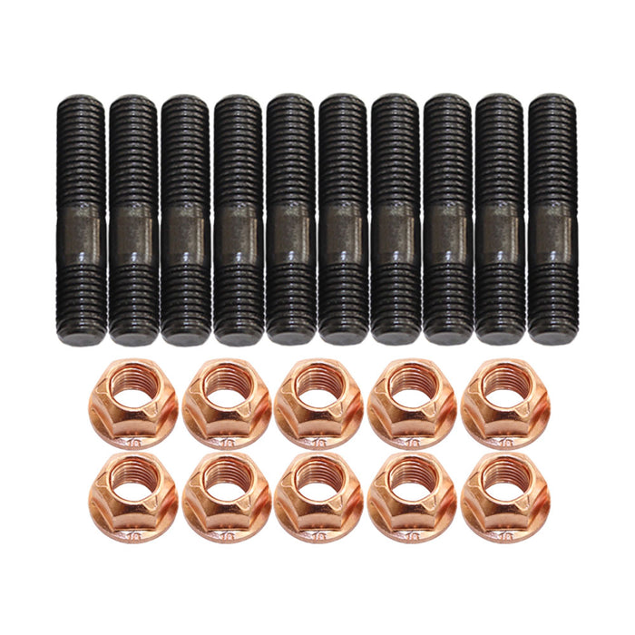 10 Pcs M10x1.25x50mm High Tensile Stud Kit for Manifold & Turbo
