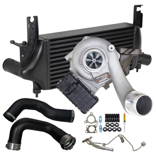 Upgrade Billet Turbo Charger With 75mm Intercooler & Hoses And Genuine Oil Feed Pipe For Nissan Navara D40 / Pathfinder R51 YD25 2.5L 2010 Onwards