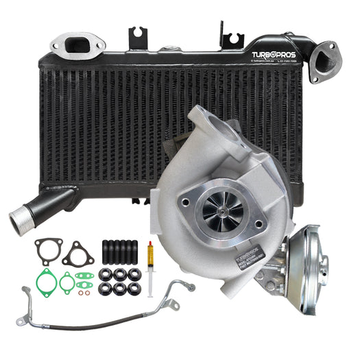 Upgrade Billet Turbo Charger With 60mm Intercooler And Genuine Oil Feed Pipe For Toyota LandCruiser 78 Series VDJ78R 1VD-FTV V8 4.5L