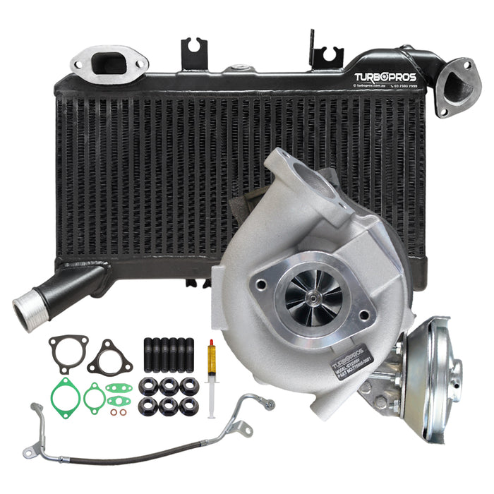 Upgrade Billet Turbo Charger With 60mm Intercooler And Genuine Oil Feed Pipe For Toyota LandCruiser 78 Series VDJ78R 1VD-FTV V8 4.5L