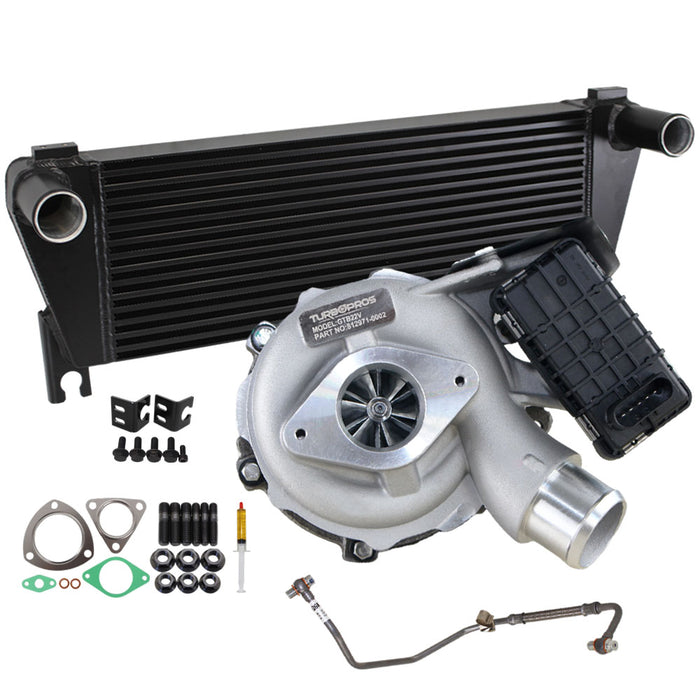 Upgrade Billet Turbo Charger With 70mm Intercooler And Genuine Oil Feed Pipe For Mazda BT50 3.2L 2011-2015