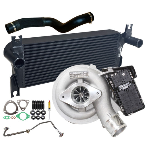 Upgrade Billet Turbo Charger With 106mm Intercooler & Hose And Genuine Oil Feed Pipe For Mazda BT-50 3.2L 2015 Onwards