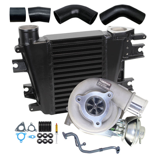 Upgrade Billet Turbo Charger With 65mm Intercooler & Hoses And Genuine Oil Feed Pipe For Nissan Patrol GU ZD30 3.0L Fits Early DI 2000-2002
