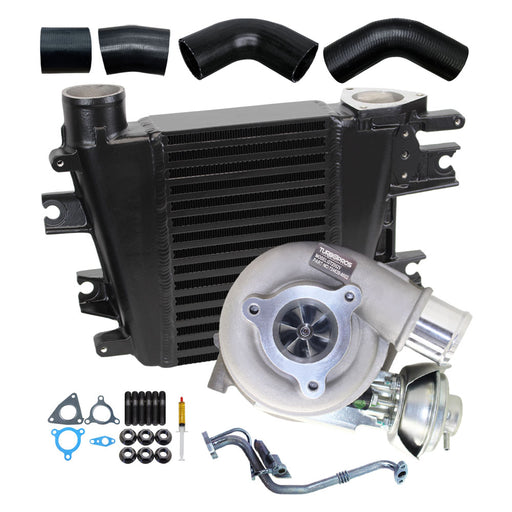 Upgrade Billet Turbo Charger With 65mm Intercooler & Hoses And Genuine Oil Feed Pipe For Nissan Patrol GU ZD30 3.0L Fits Late DI 01/2002-12/2006