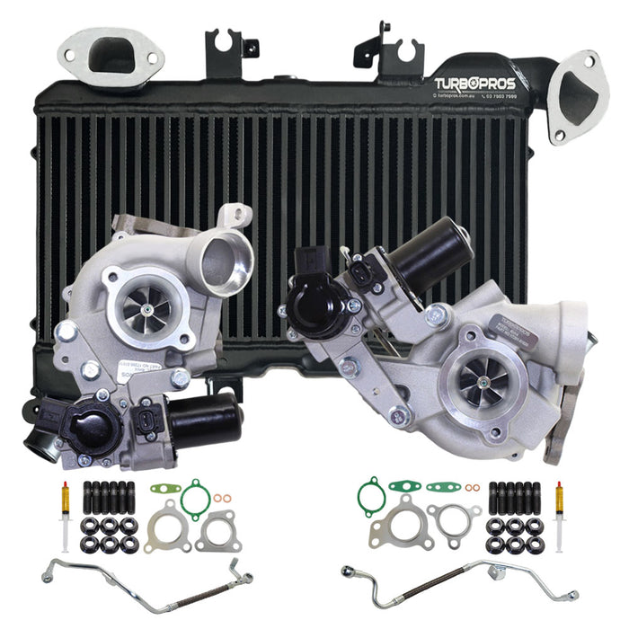 Upgrade Billet Turbo Charger With 60mm Intercooler And Genuine Oil Feed Pipe For Toyota LandCruiser 200 Series VDJ200 1VD-FTV 4.5L