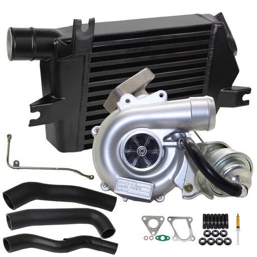 Upgrade Billet Turbo Charger With 60mm Intercooler & Hoses And Genuine Oil Feed Pipe For Mitsubishi Challenger 4D56 2.5L VT10