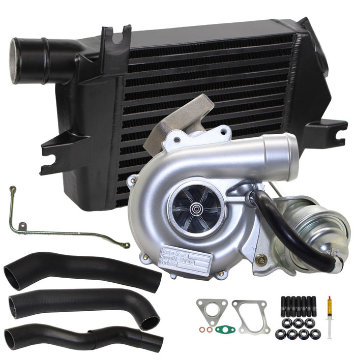 Upgrade Billet Turbo Charger With 60mm Intercooler & Hoses And Genuine Oil Feed Pipe For Mitsubishi Challenger 4D56 2.5L VT10