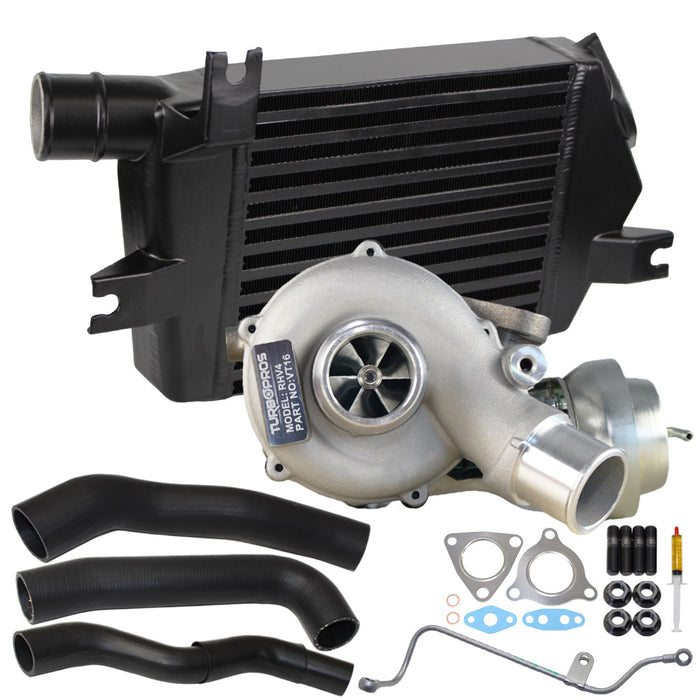 Upgrade Billet Turbo Charger With 60mm Intercooler & Hoses And Genuine Oil Feed Pipe For Mitsubishi Challenger 4D56 2.5L VT16