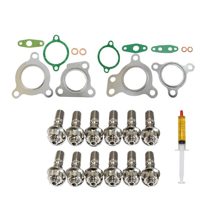Turbo Charger Installation Titanium Stud, Gasket & Lubricant Kit For Toyota Landcruiser 200 Series 1VD-FTV 4.5L