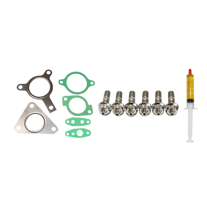 Turbo Charger Installation Titanium Stud, Gasket & Lubricant Kit For Nissan Navara D40 YD25 2.5L 3-Bolt