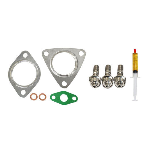 Turbo Charger Installation Titanium Stud, Gasket & Lubricant Kit For Jaguar XF 3.0L Driver Side