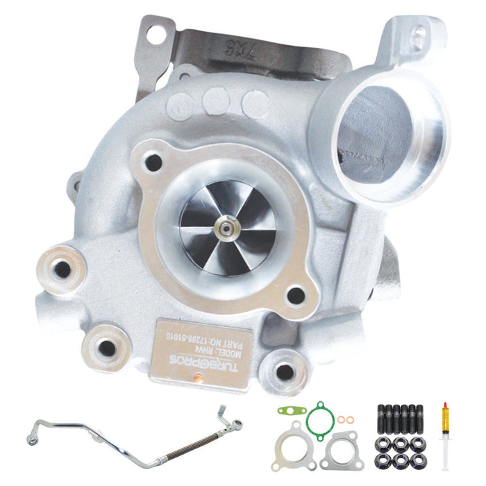 GEN1 High Flow Turbo Charger With Genuine Oil Feed Pipe For Toyota LandCruiser 200 Series VDJ200 1VD-FTV 4.5L Passenger Side