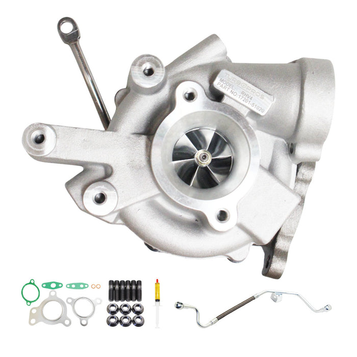 GEN1 High Flow Turbo Charger With Genuine Oil Feed Pipe For Toyota LandCruiser 200 Series VDJ200 1VD-FTV 4.5L Driver Side