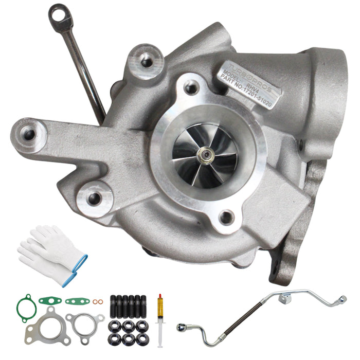 GEN1 High Flow Turbo Charger With Genuine Oil Feed Pipe For Toyota LandCruiser 200 Series VDJ200 1VD-FTV 4.5L Driver Side