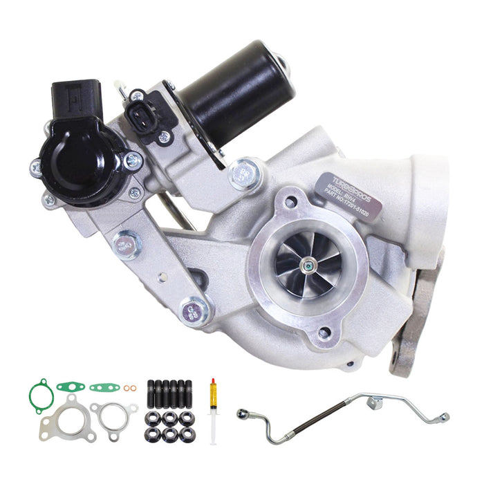 GEN1 High Flow Turbo Charger With Genuine Oil Feed Pipe For Toyota LandCruiser 200 Series VDJ200 1VD-FTV 4.5L Driver Side
