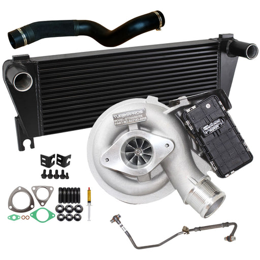 Upgrade Billet Turbo Charger With 70mm Intercooler & Hose And Genuine Oil Feed Pipe For Ford Everest / Ranger & Mazda BT50 3.2L 2015 Onwards