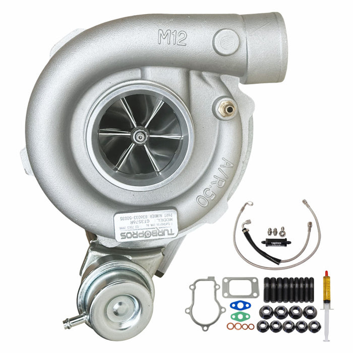 Upgrade Billet GT3576R Turbo Charger With Oil Feed Line For Ford Falcon FG X XR6/G6E Barra 4.0L 2014-2016