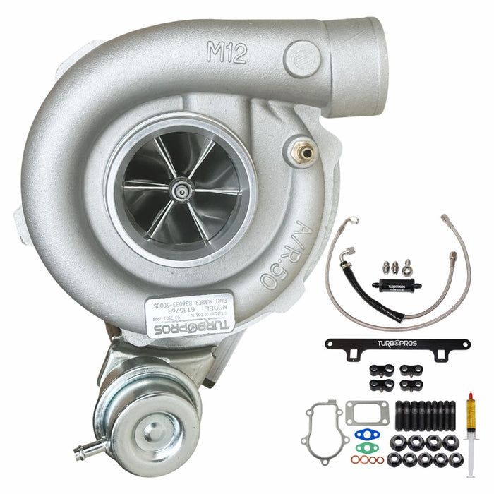 Upgrade Billet GT3576R Turbo Charger With Oil Feed Line And Bracket Kit For Ford Falcon FG X XR6/G6E Barra 4.0L 2014-2016