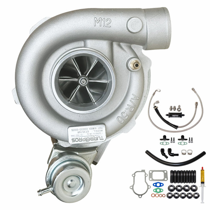 Upgrade Billet GT3576R Turbo Charger With Oil Feed & Return Line For Ford Falcon FG X XR6/G6E Barra 4.0L 2014-2016