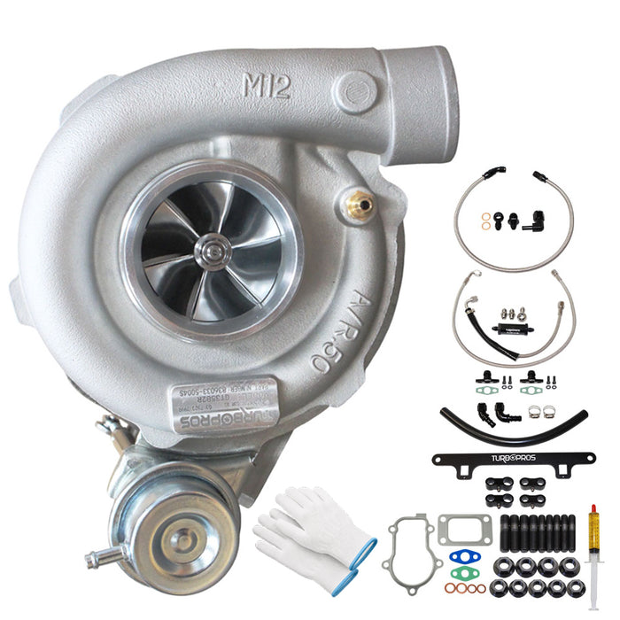Upgrade Billet GT3582R Turbo Charger With Oil Feed, Return & Water Line And Bracket Kit For Ford Falcon FG FGX XR6/G6E Barra 4.0L