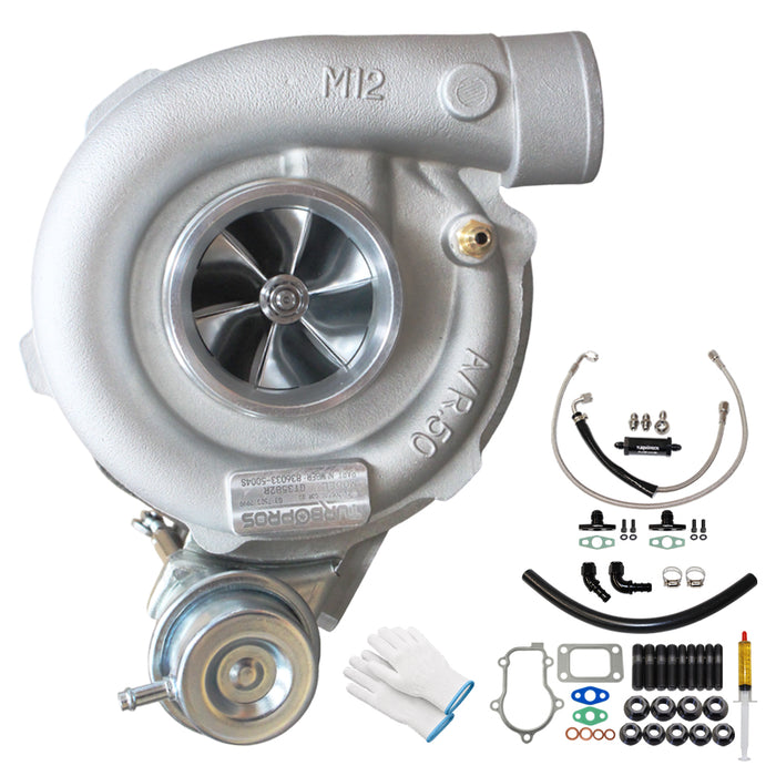 Upgrade Billet GT3582R Turbo Charger With Oil Feed & Return Line Kit For Ford Falcon FG FGX XR6/G6E Barra 4.0L