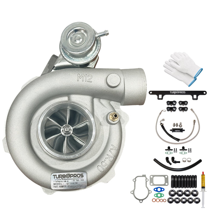 Upgrade Billet GT3582R Turbo Charger With Oil Feed, Return Line And Support Bracket Kit For Ford Falcon BF XR6 Barra 4.0L 2005-2008