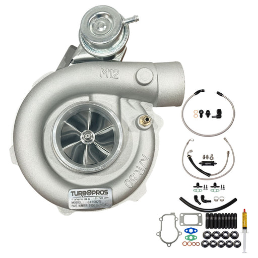 Upgrade Billet GT3582R Turbo Charger With Oil Feed, Return And Water Line Kit For Ford FPV BA/BF F6 Barra 4.0L