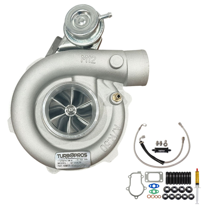 Upgrade Billet GT3582R Turbo Charger With Oil Feed Line Kit For Ford Falcon BF XR6 Barra 4.0L 2005-2008