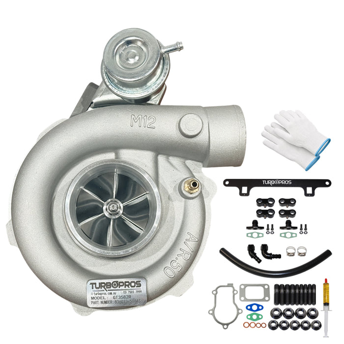 Upgrade Billet GT3582R Turbo Charger With Oil Return Line And Support Bracket Kit For Ford FPV BA/BF F6 Barra 4.0L