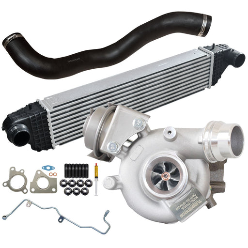 Upgrade Billet Turbo Charger With 62mm Intercooler & Hose And Genuine Oil Feed Pipe For Mitsubishi Outlander 4N14 2.2L