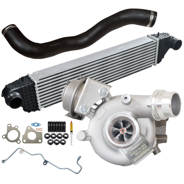 Upgrade Billet Turbo Charger With 62mm Intercooler & Hose And Genuine Oil Feed Pipe For Mitsubishi Outlander 4N14 2.2L