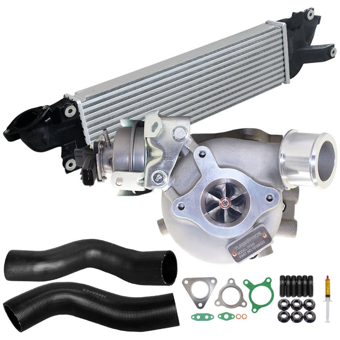Upgrade Billet Turbo Charger With 50mm Intercooler & Hoses For Mitsubishi Triton MQ 4N15 2.4L
