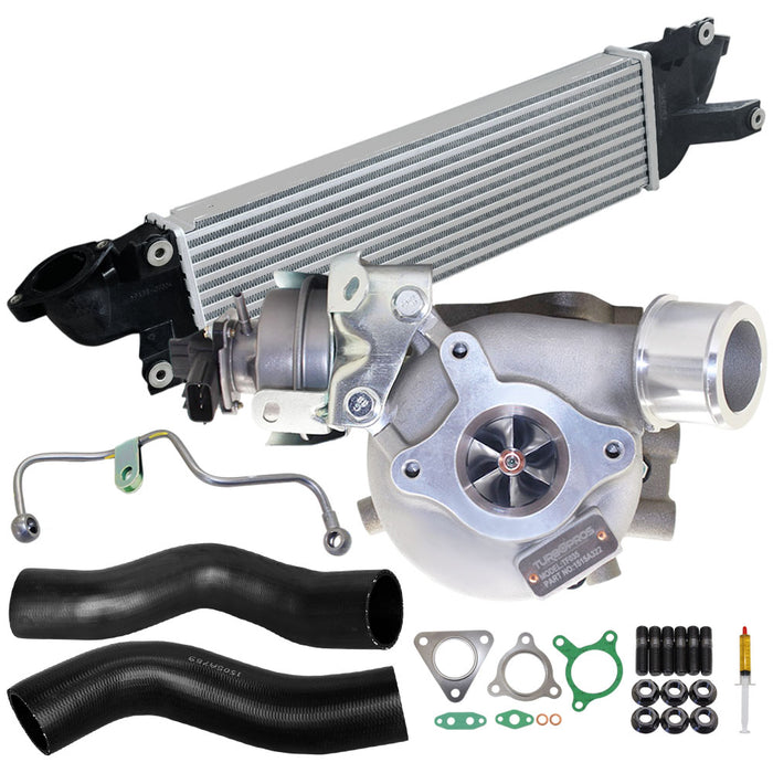 Upgrade Billet Turbo Charger With 50mm Intercooler & Hoses & Genuine Oil Feed Pipe For Mitsubishi Pajero Sport 4N15 2.4L