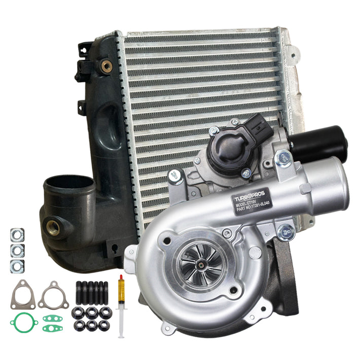 Upgrade Billet Turbo Charger With 50mm Intercooler For Toyota Hilux N70 D4D KUN26 1KD-FTV 3.0L 2005-2010