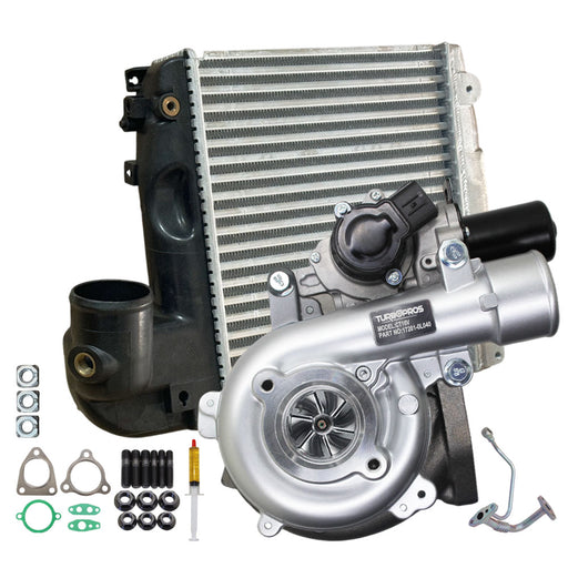 Upgrade Billet Turbo Charger With 50mm Intercooler And Genuine Oil Feed Pipe For Toyota Hilux N70 D4D KUN26 1KD-FTV 3.0L 2005-2010