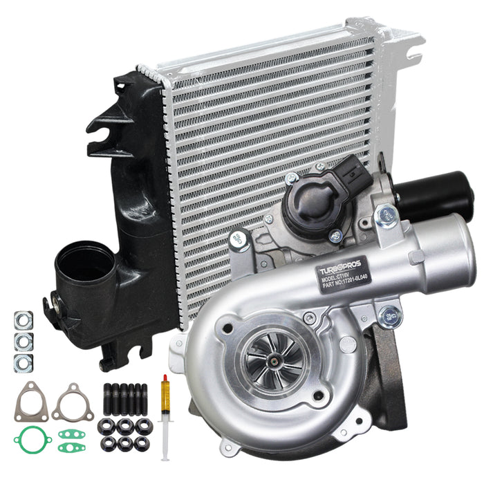 Upgrade Billet Turbo Charger With 50mm Intercooler For Toyota Hilux N70 D4D KUN26 1KD-FTV 3.0L 2010-2015