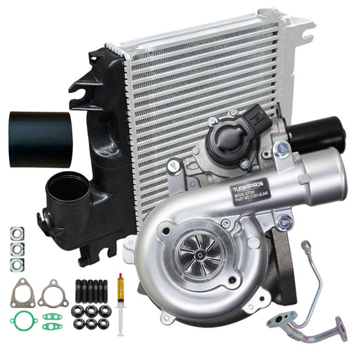 Upgrade Billet Turbo Charger With 50mm Intercooler & Hose And Genuine Oil Feed Pipe For Toyota Hilux N70 D4D KUN26 1KD-FTV 3.0L 2010-2015