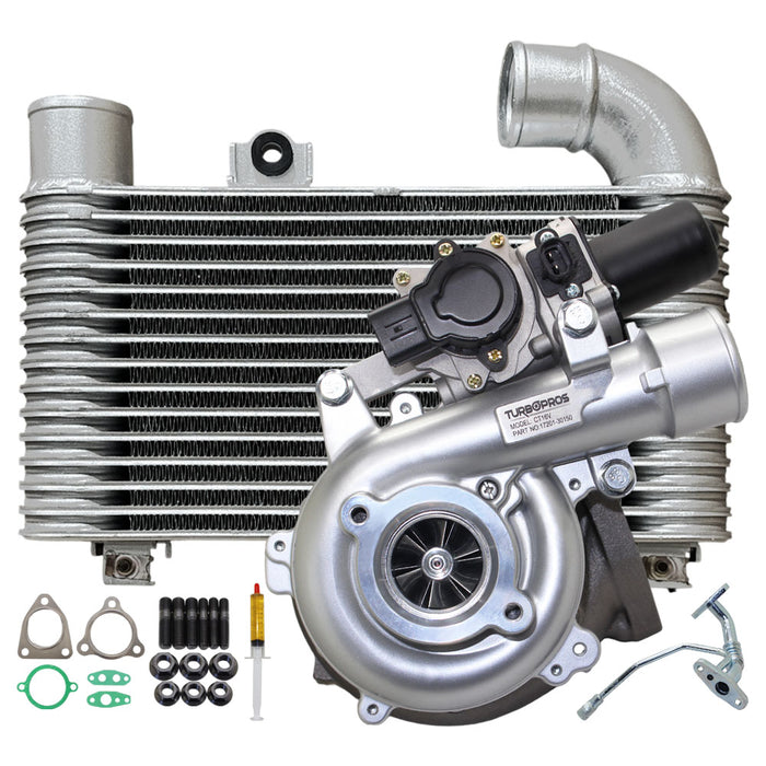Upgrade Billet Turbo Charger With 64mm Intercooler And Genuine Oil Feed Pipe For Toyota HiAce 1KD-FTV 3.0L