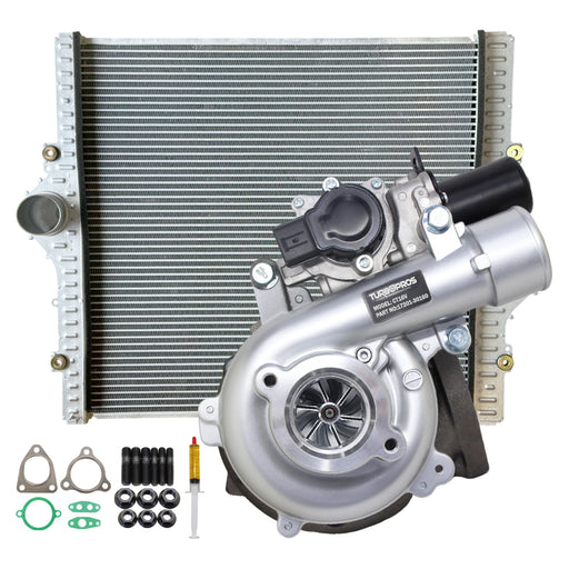 Upgrade Billet Turbo Charger With 24mm Intercooler For Toyota LandCruiser Prado KDJ120 / KDJ150 2005-2015