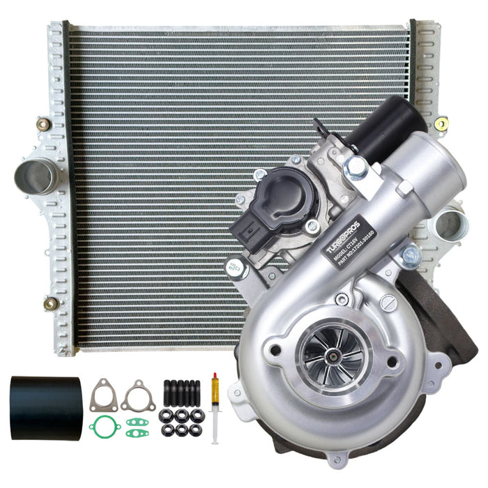 Upgrade Billet Turbo Charger With 24mm Intercooler & Hose For Toyota LandCruiser Prado KDJ120 / KDJ150 2005-2015