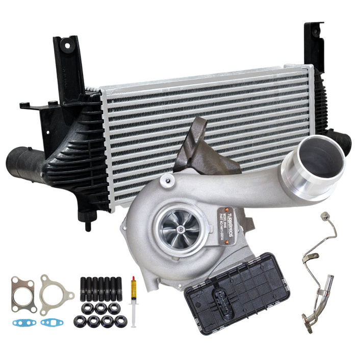 Upgrade Billet Turbo Charger With 62mm Intercooler And Genuine Oil Feed Pipe For Nissan Navara D40 YD25 2.5L 2010 Onwards