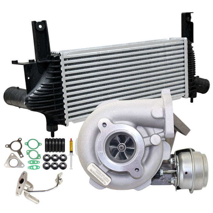 Upgrade Billet Turbo Charger With 62mm Intercooler And Genuine Oil Feed Pipe For Nissan Navara D40 YD25 2.5L 3-Bolt