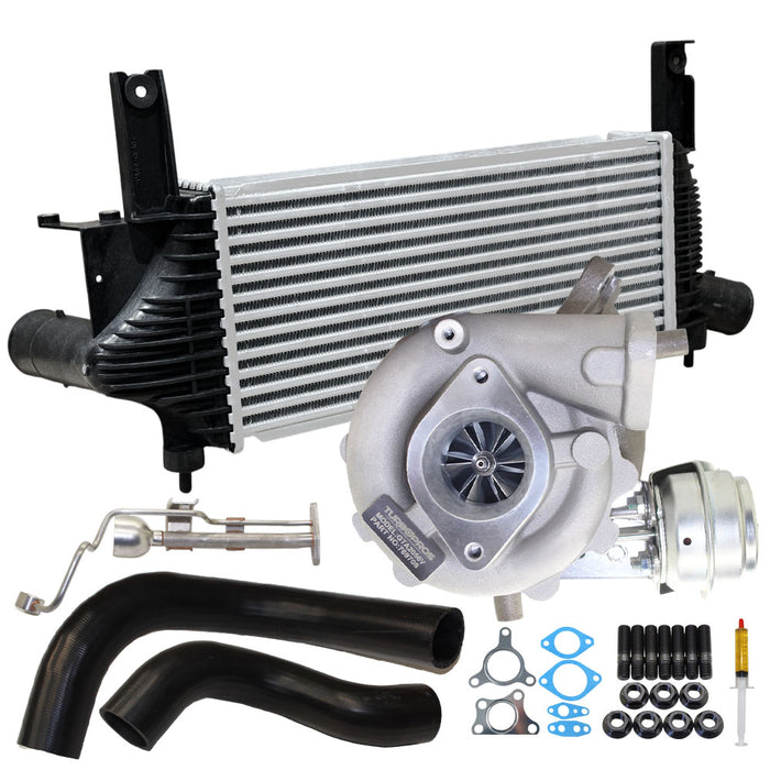 Upgrade Billet Turbo Charger With 62mm Intercooler & Hoses And Genuine Oil Feed Pipe For Nissan Pathfinder R51 YD25 2.5L