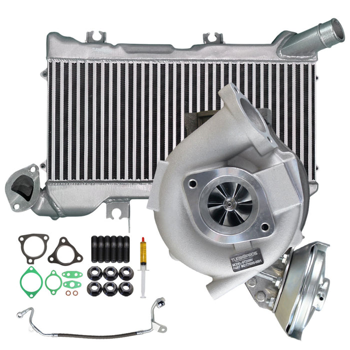Upgrade Billet Turbo Charger With 48mm Intercooler And Genuine Oil Feed Pipe For Toyota LandCruiser 78 Series VDJ78R 1VD-FTV V8 4.5L